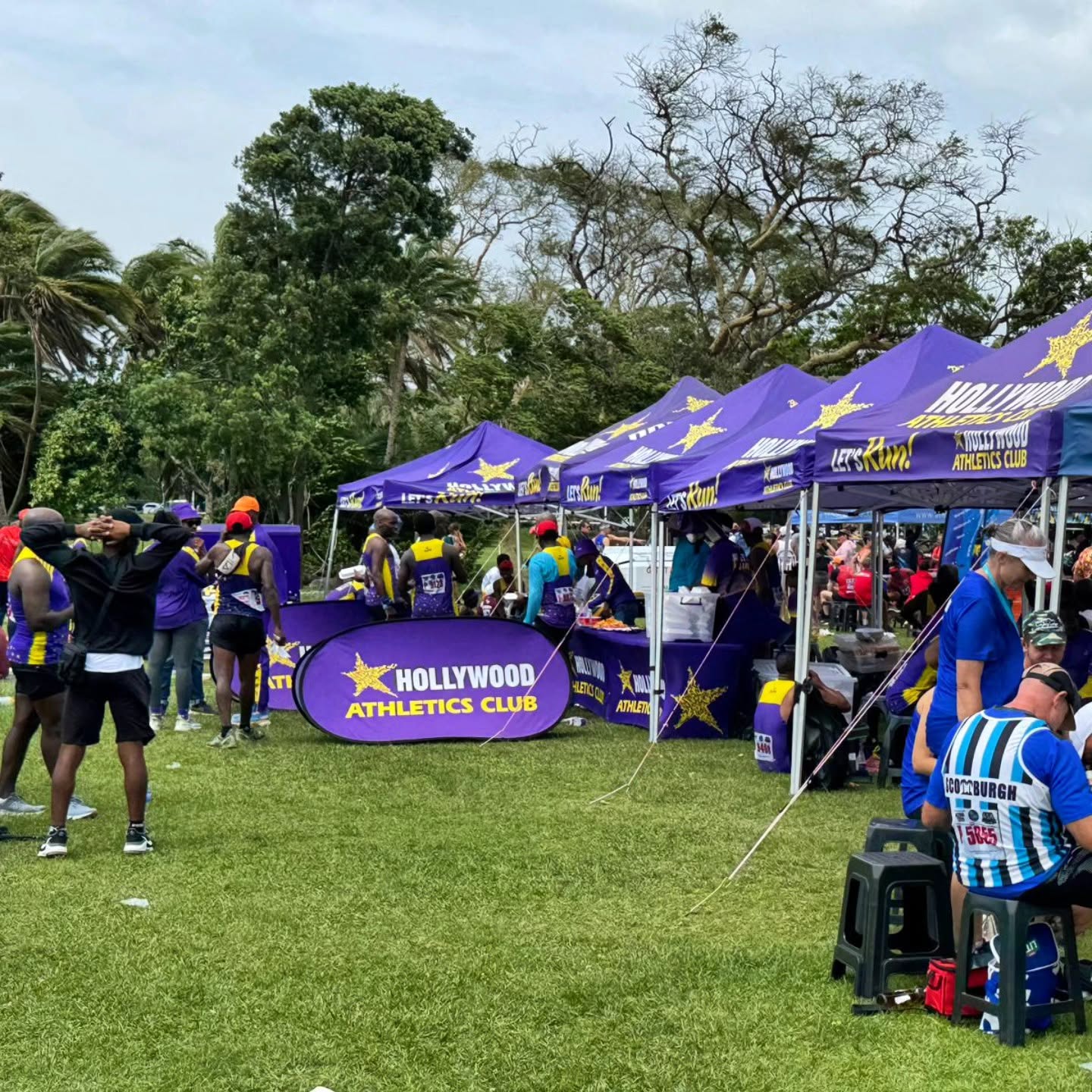 Branded gazebos at a sports event