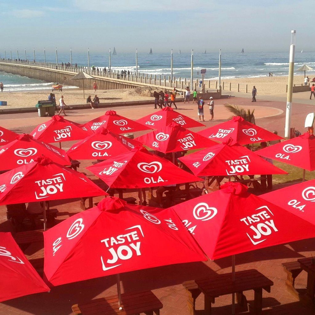 Branded shade at a public community event
