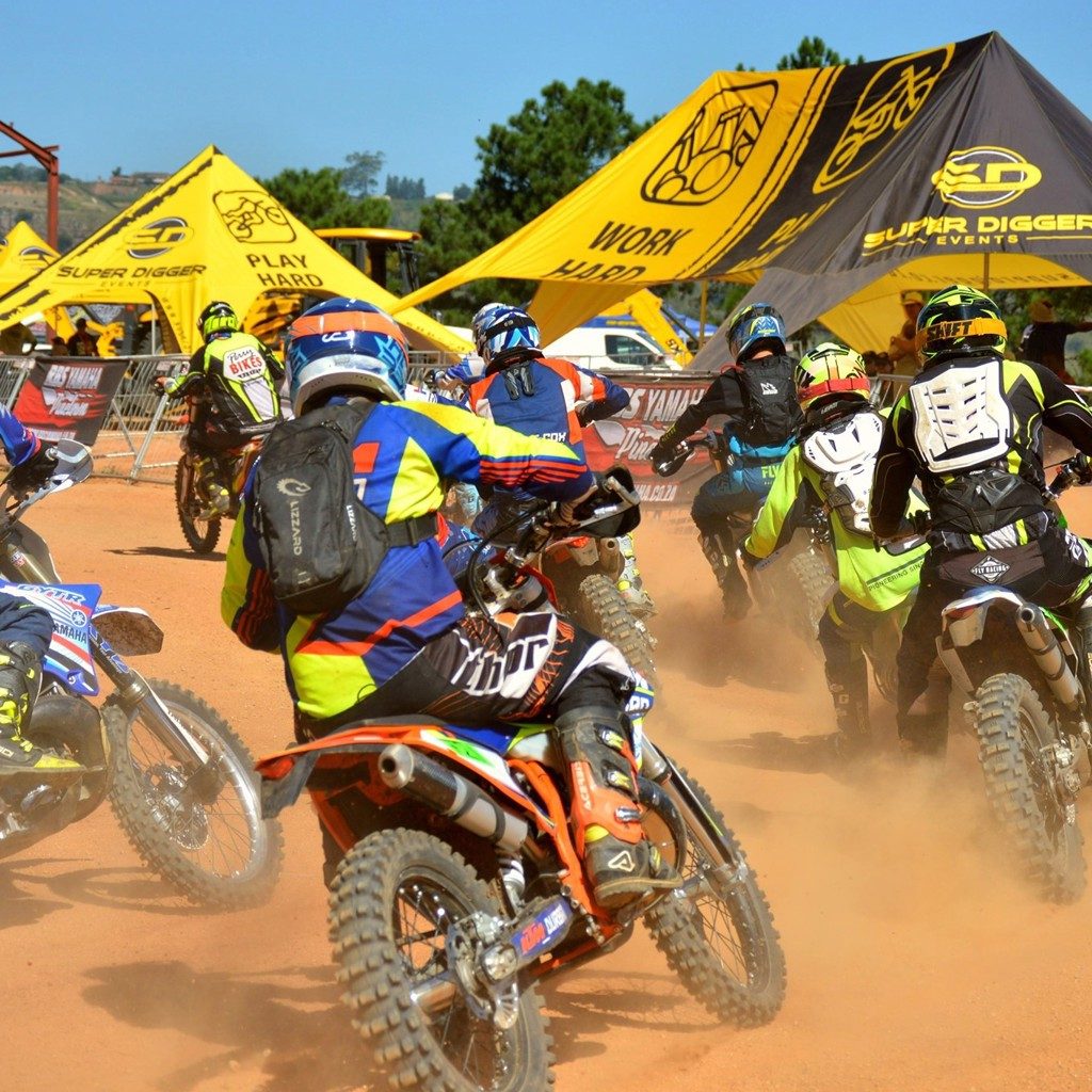 Branded gazebos at a motocross event